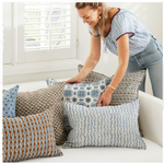 Amulet Azure Linen Cushion, 14" x 22"