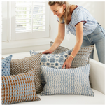 Amulet Azure Linen Cushion, 14" x 22"