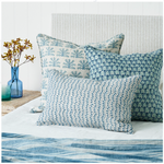 Amulet Azure Linen Cushion, 14" x 22"