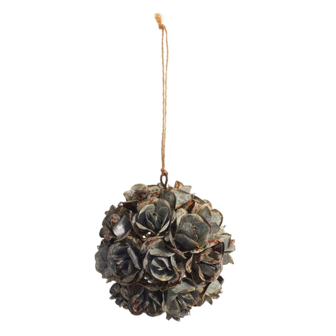 Metalwork Rosette Ball Ornament