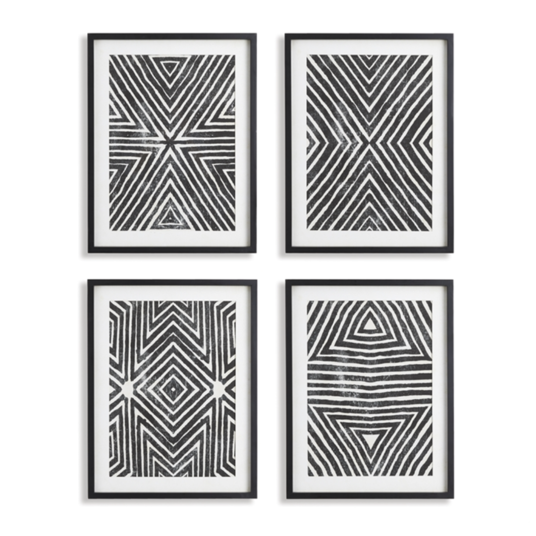 Achromatic Geometric Prints-4 Styles, 25.5" x 19.5"