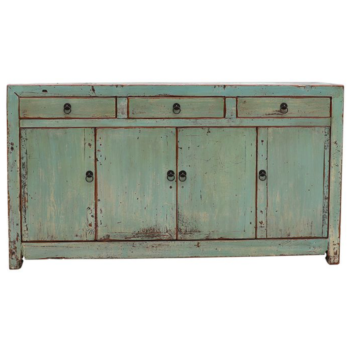 Vintage Cabinet in Faded Green, 62"L x 18"W x 35"D
