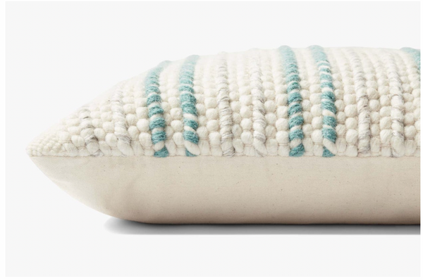 Ped0021 Beige / Teal, 18" x 18"
