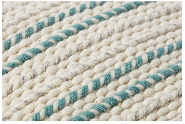 Ped0021 Beige / Teal, 18" x 18"