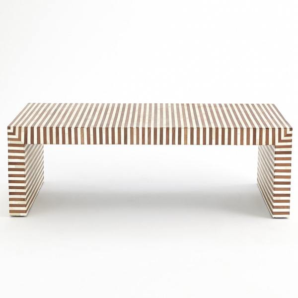 Sienna Coffee Table in Walnut / Bone, 48.5"L x 24"W x 16"H