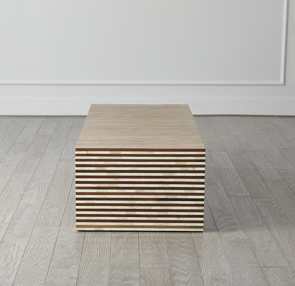 Sienna Coffee Table in Walnut / Bone, 48.5"L x 24"W x 16"H