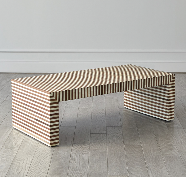 Sienna Coffee Table in Walnut / Bone, 48.5"L x 24"W x 16"H