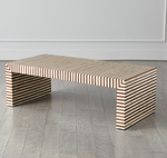 Sienna Coffee Table in Walnut / Bone, 48.5"L x 24"W x 16"H