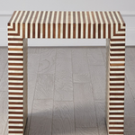 Sienna Nesting End Table in Walnut / Bone - Large, 23.5"L x 18"W x 24"H