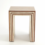 Sienna Nesting End Table in Walnut / Bone - Small, 16.5"L x 15"W x 20.5"H