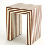 Sienna Nesting End Table in Walnut / Bone - Small, 16.5"L x 15"W x 20.5"H