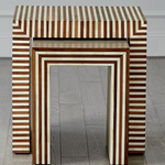 Sienna Nesting End Table in Walnut / Bone - Small, 16.5"L x 15"W x 20.5"H