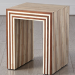 Sienna Nesting End Table in Walnut / Bone - Small, 16.5"L x 15"W x 20.5"H