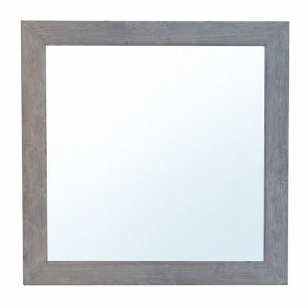Large Reclaimed Elm Mirror in Light Elm - Square, 72"L x 2"W x 72"D