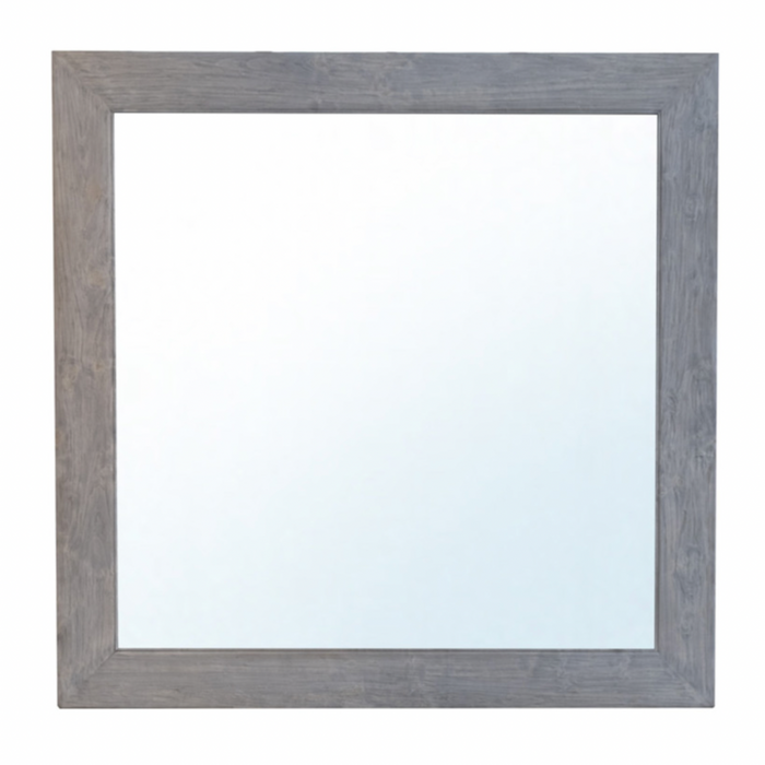 Large Reclaimed Elm Mirror in Light Elm - Square, 72"L x 2"W x 72"D