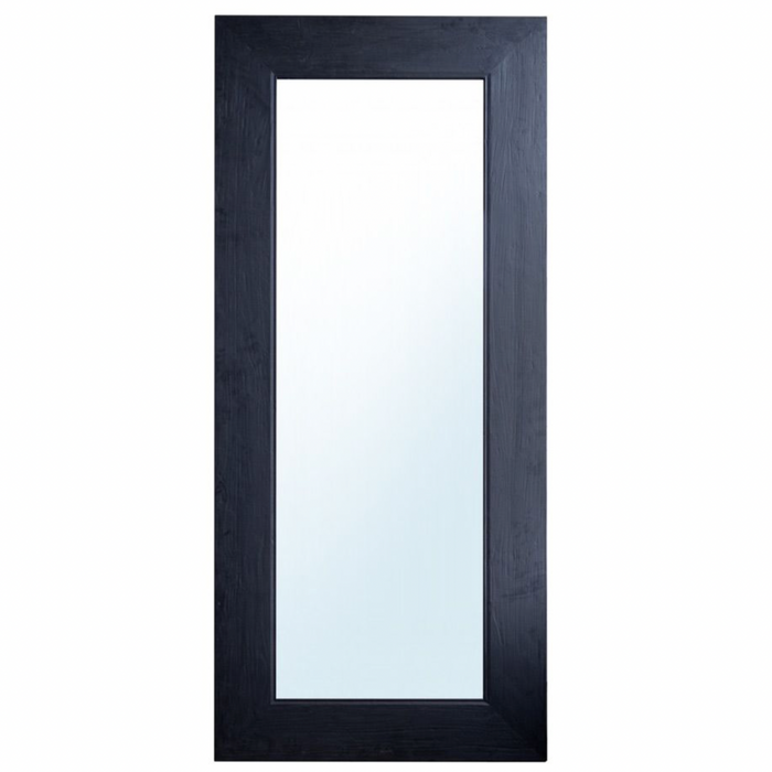 Large Reclaimed Elm Mirror in Charcoal - Rectangle, 108"L x 2"W x 48"D