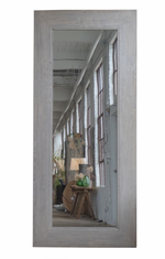 Large Reclaimed Elm Mirror in Light Elm - Rectangle, 108"L x 2"W x 48"D