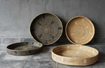 Round Lombok Woven Tray - Charcoal, 2 Sizes