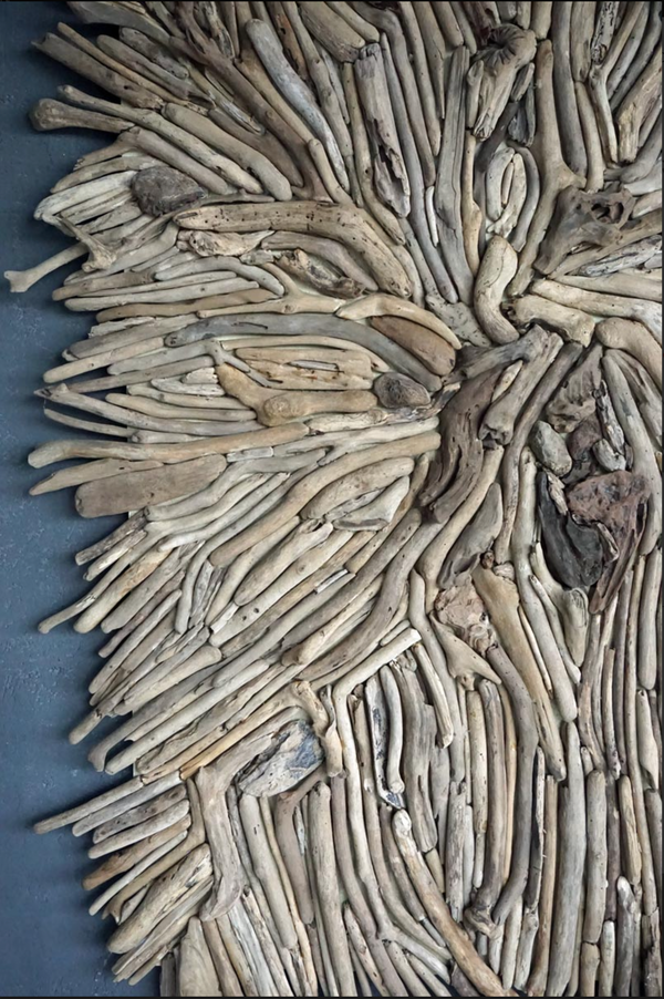 Drift Wood Wall Art, 39"L x 2"W x 71"H