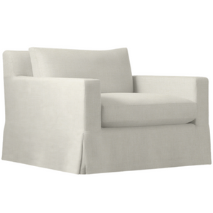 Bruges Slipcovered Chair, Contract Grade Performance Fabric, Ivory