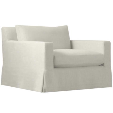 Bruges Slipcovered Chair, Contract Grade Performance Fabric, Ivory