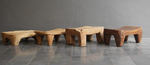 Antique Low Stool, 20"L x 11"W x 7"H
