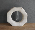 Glass Tube in Teak Ring - Weathered Finish
