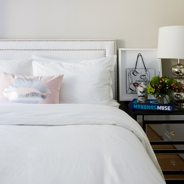 Lorimer Washed Percale Bedding, Duvet Cover & Sheets King, White