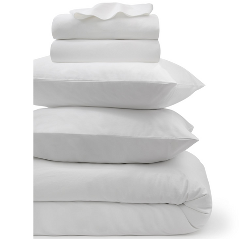 Lorimer Washed Percale Bedding, Duvet Cover & Sheets King, White