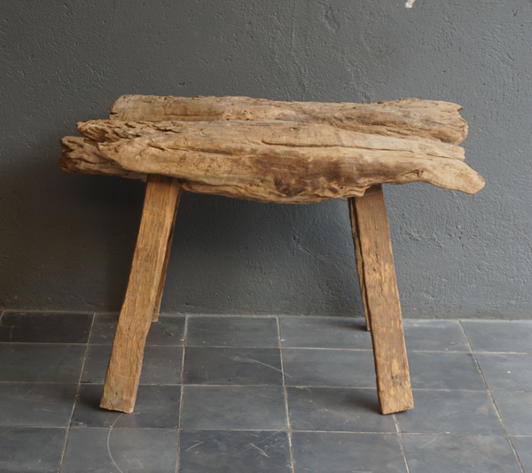 Antique Kampung Stool, 29"L x 19"W x 21"D