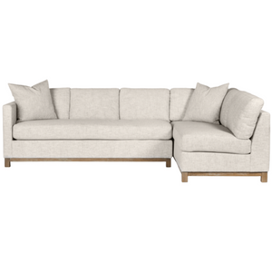Clayton Sectional, Tweed Alabaster Performance Fabric - Right