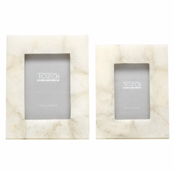 White Quartz Photo Frame, 2 Sizes