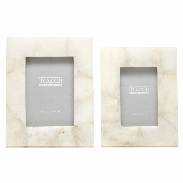 White Quartz Photo Frame, 2 Sizes