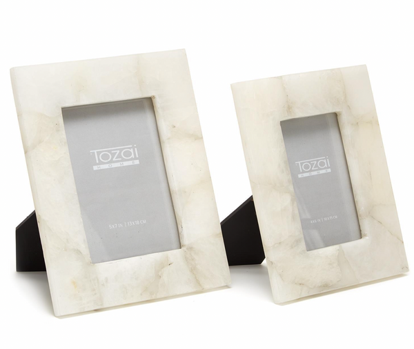 White Quartz Photo Frame, 2 Sizes