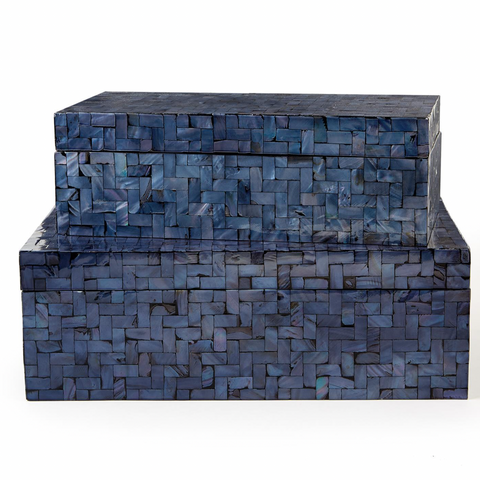 Shimmering Midnight Blue Decorative Box, 2 Sizes