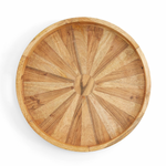 Parquet Woven Wood Round Tray