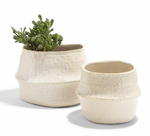 White Weave-Textured Decorative Pot, 2 Sizes
