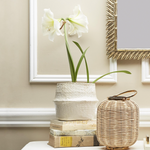 White Weave-Textured Decorative Pot, 2 Sizes