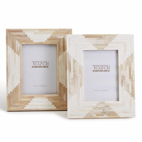 Natural Aztec and Antique Bone Photo Frame, 2 Styles