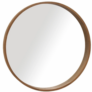 Capri Round Mirror - Teak, 48"