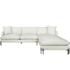 Britton Sectional 112.5" Right Facing Chaise, Subtle Dove Performance Fabric