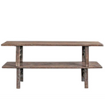 Antique Elm Wide Plank Bench