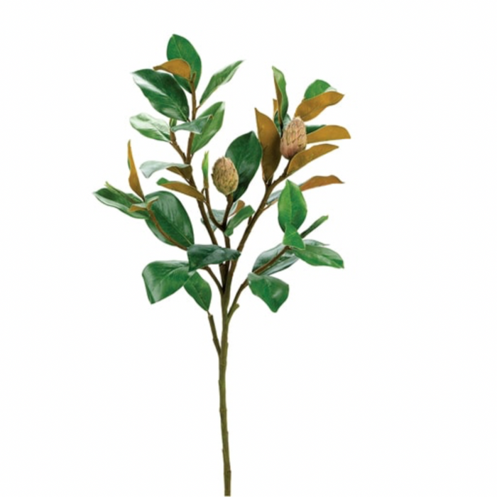 Magnolia Bud Spray x5, Green - 37"