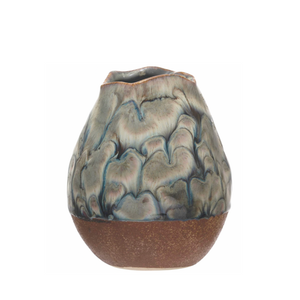Multi Color Reactive Glaze Stoneware Vase