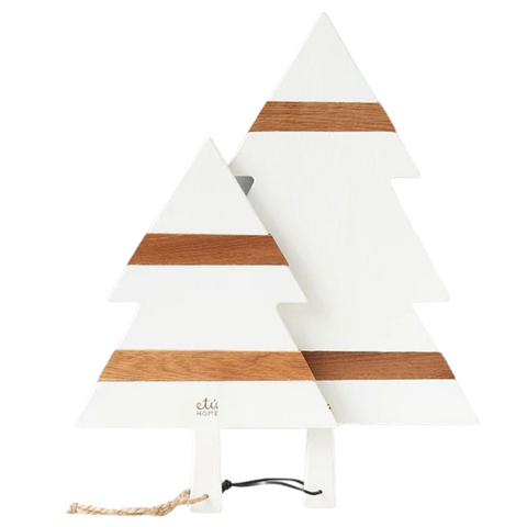 White Mod Tree Charcuterie Board, 2 Sizes