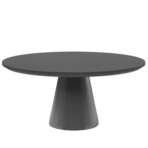 Pedestal Outdoor Dining Table-Dark Grey, 63"W x 63"D