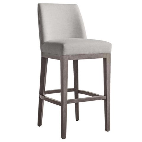 Morgan Curved-Back Armless Fabric Counter Stool (Dove)