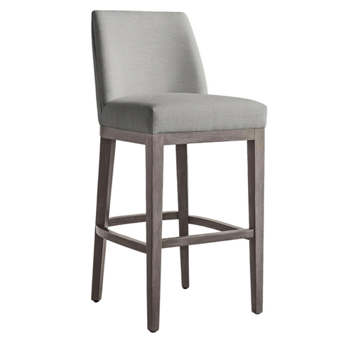 Morgan Curved-Back Armless Fabric Counter Stool (Nickel)