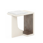 Blanc Chairside Table, Marble Top