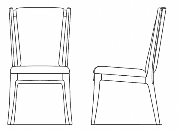 Blanc Upholstered Back Side Chair